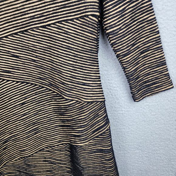 Sara Campbell Midi Wool Blend Cowl Neck Sweater Dress Striped Cozy Trending - Picture 11 of 13